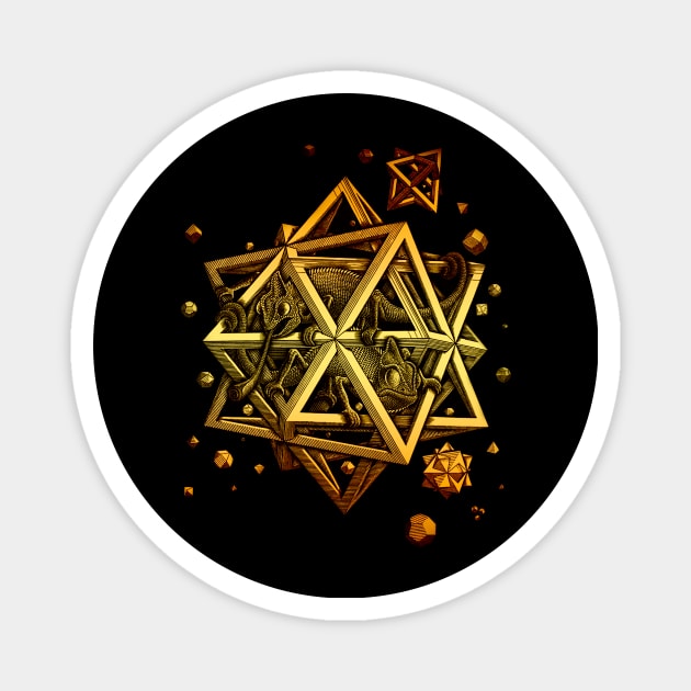 Golden Reptile on the polyhedron Magnet by Dürer Design